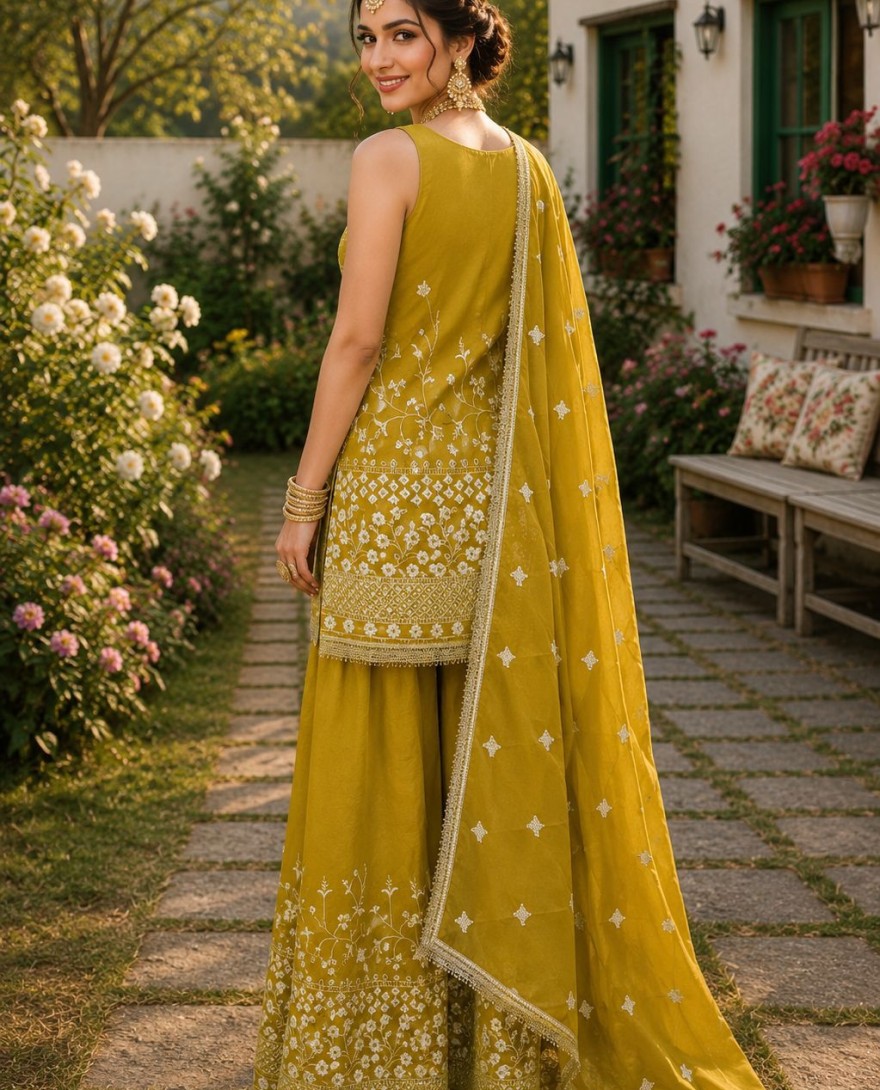 2181 - Yellow Georgette Salwar Suit 